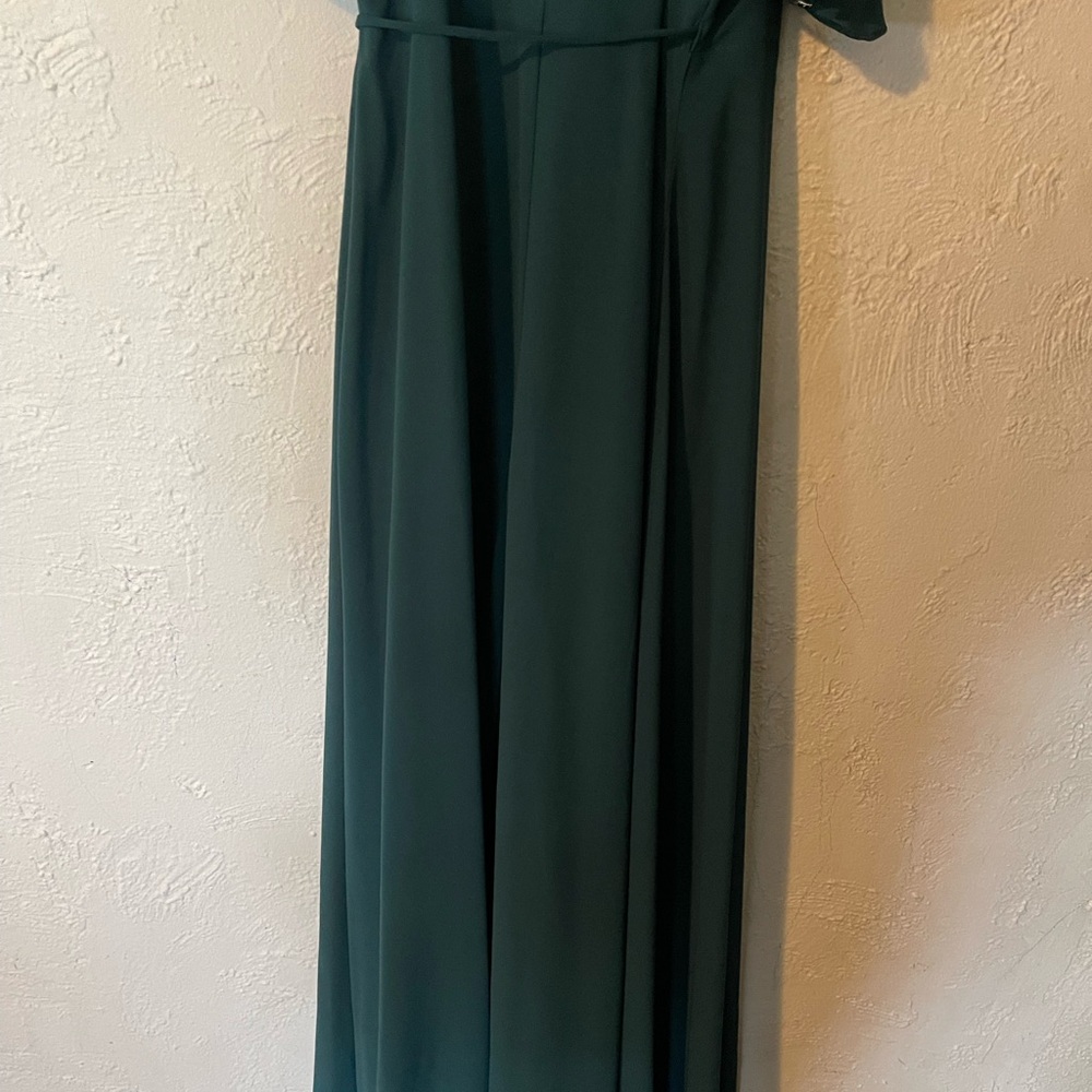 Lulus Easy  Listening Forest Green Cold-Shoulder Wrap Maxi Dress - Picture 12 of 12